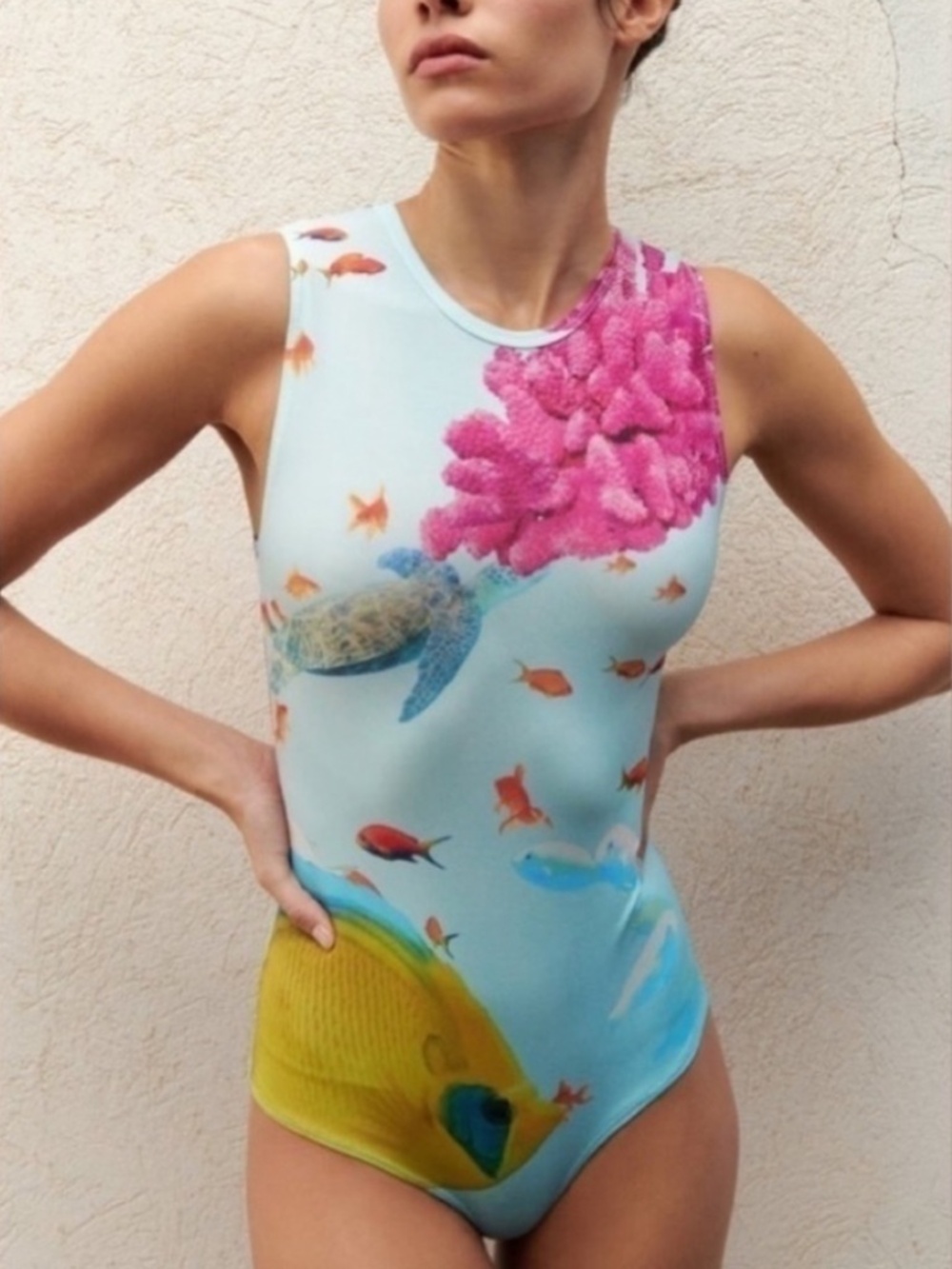 Zara seascape ocean print bodysuit